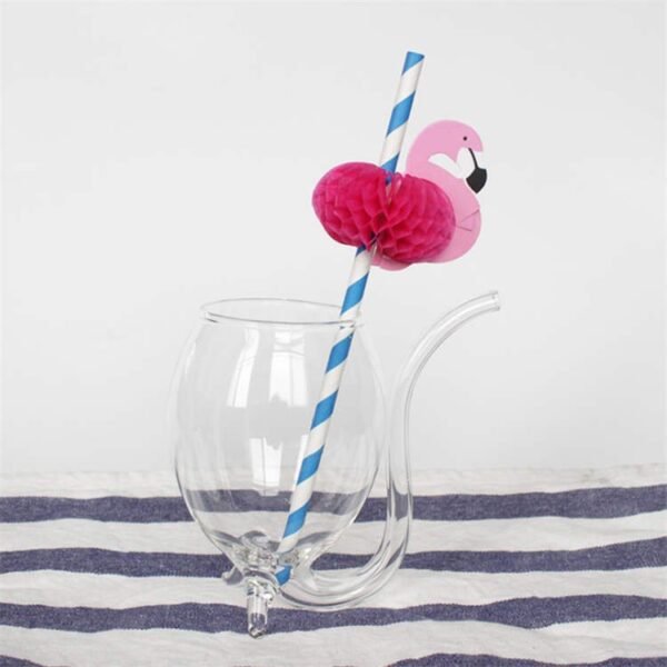 Flamingo Decorations Cocktail Paper Drinking Straw - 图片 4