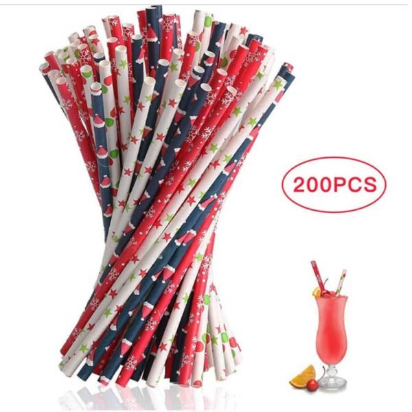 200 Pieces Halloween Paper Drinking Straws - 图片 3