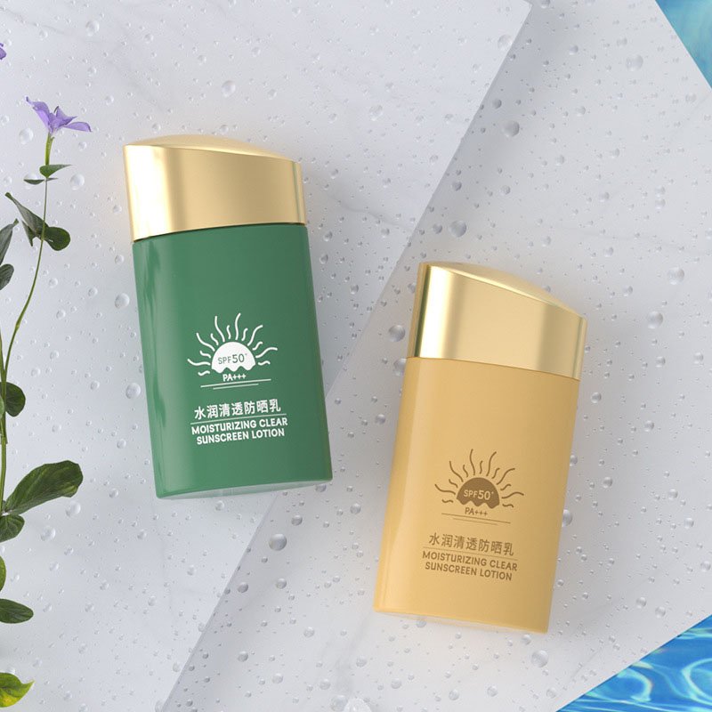 Classic sunscreen bottle packaging for face and body sunscreen lotion products