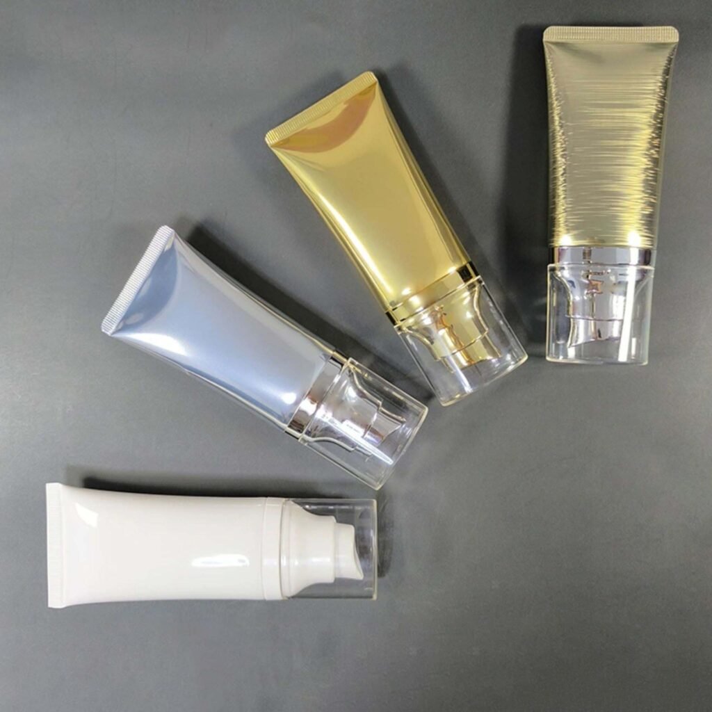 ABL laminated cosmetic tube nozzle detail for cream packaging