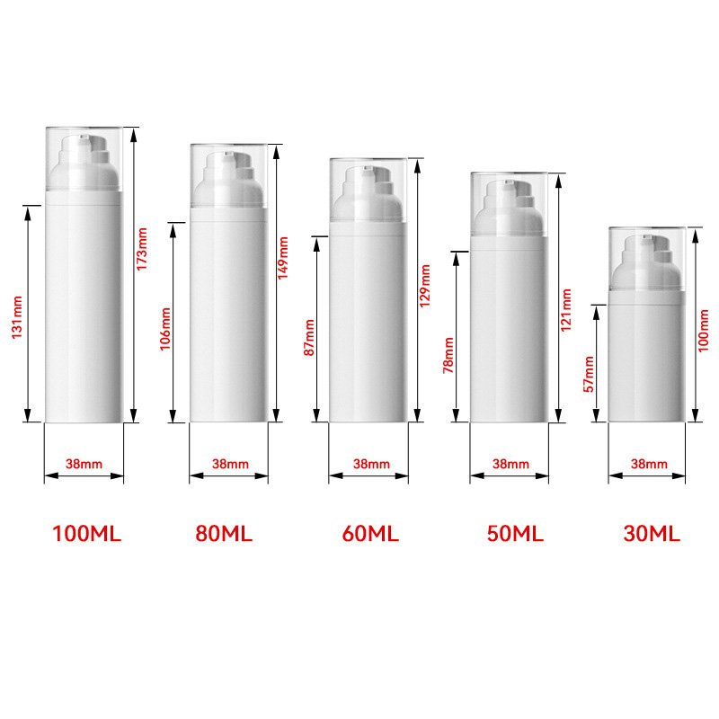 Bio‑based airless pump bottle packaging nozzle tip detail