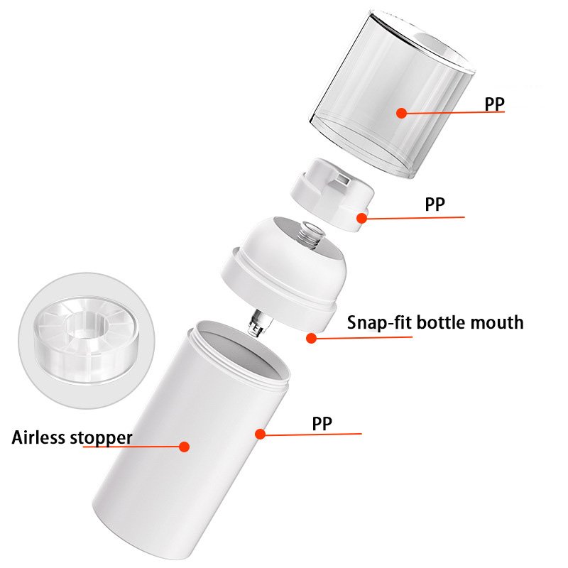 Bio‑based airless pump bottle packaging side view