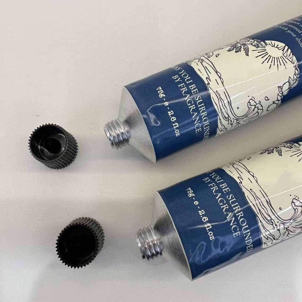 Pure aluminum cosmetic tube material showing durable squeeze packaging structure