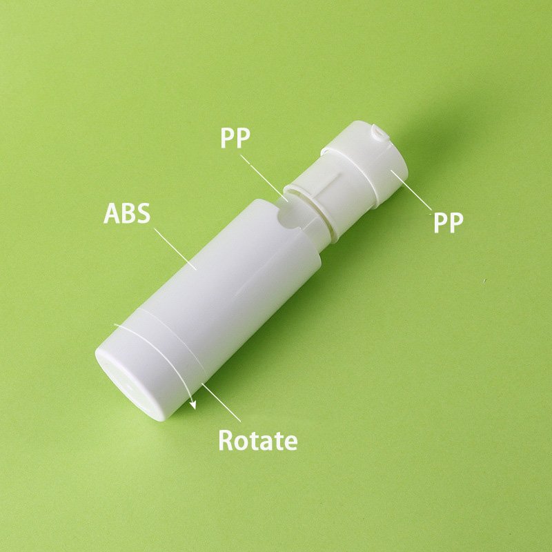 Eco friendly airless skincare bottle nozzle tip detail