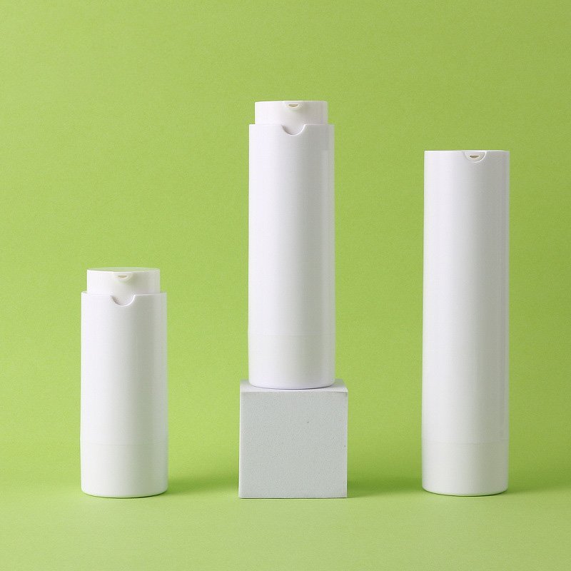Eco friendly airless skincare bottle side view
