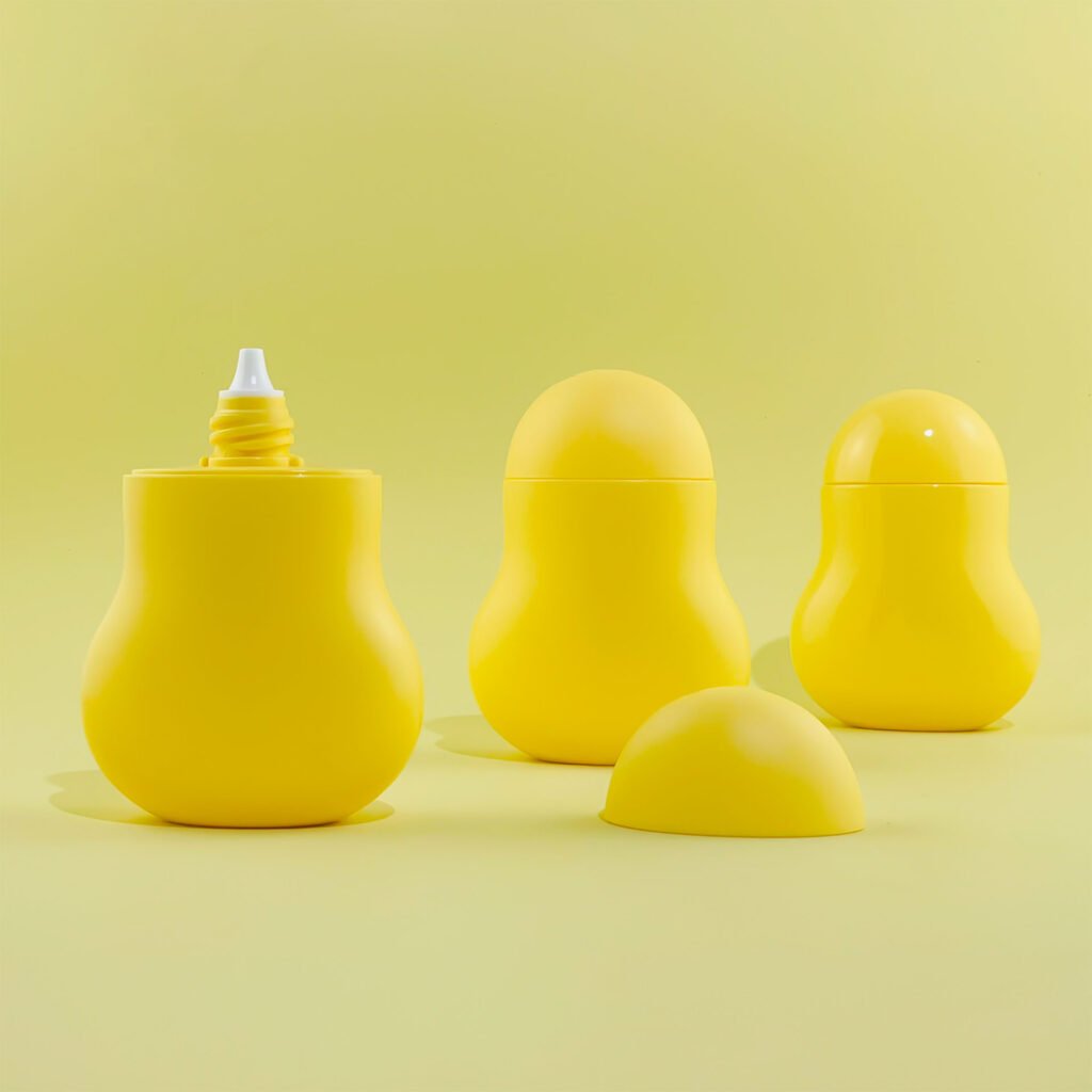 Gourd shaped sunscreen bottle packaging with custom cosmetic bottle design