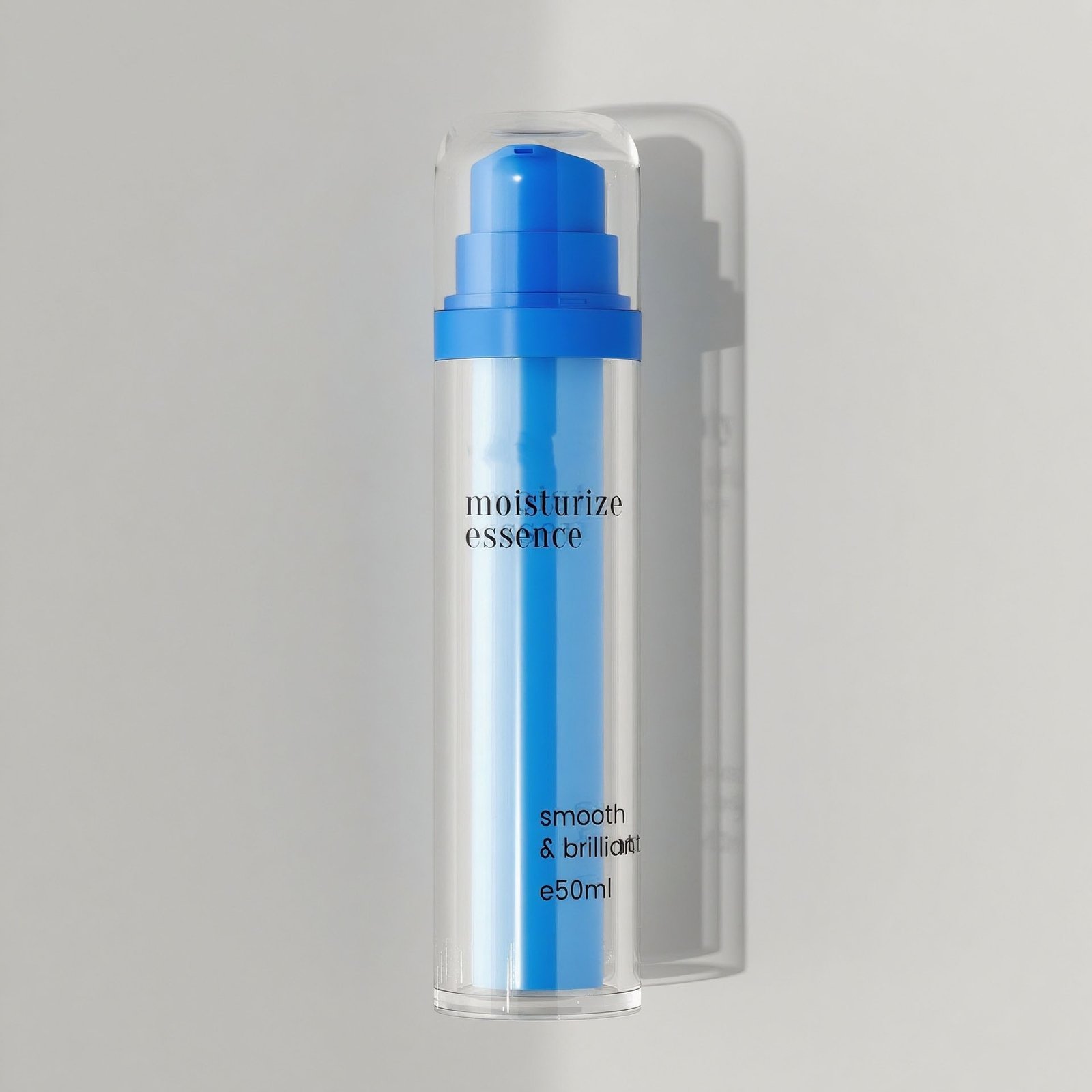 Gradient color airless pump bottle assembly view