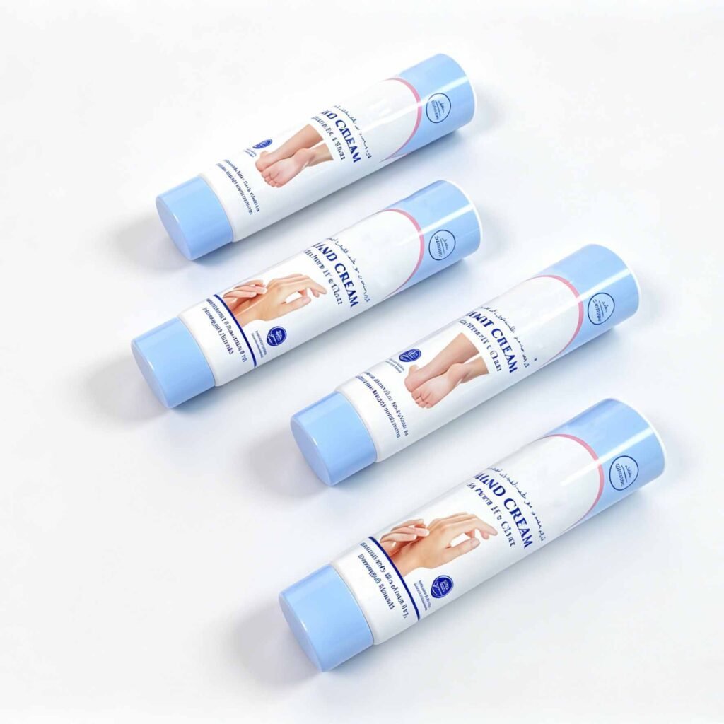 Large capacity plastic cosmetic tube packaging for body care products