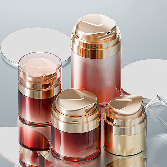 Luxury acrylic airless pump bottle packaging for premium skincare products