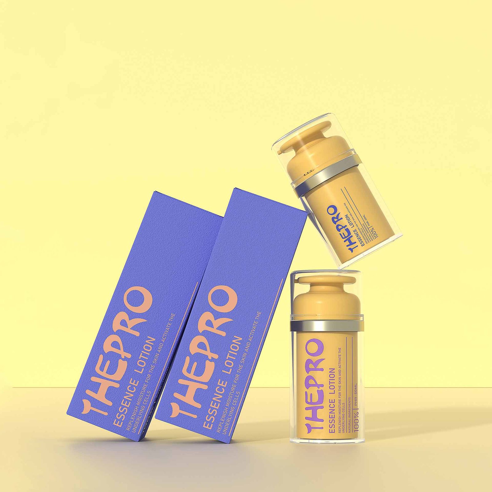 Printed custom airless pump bottle packaging nozzle tip detail