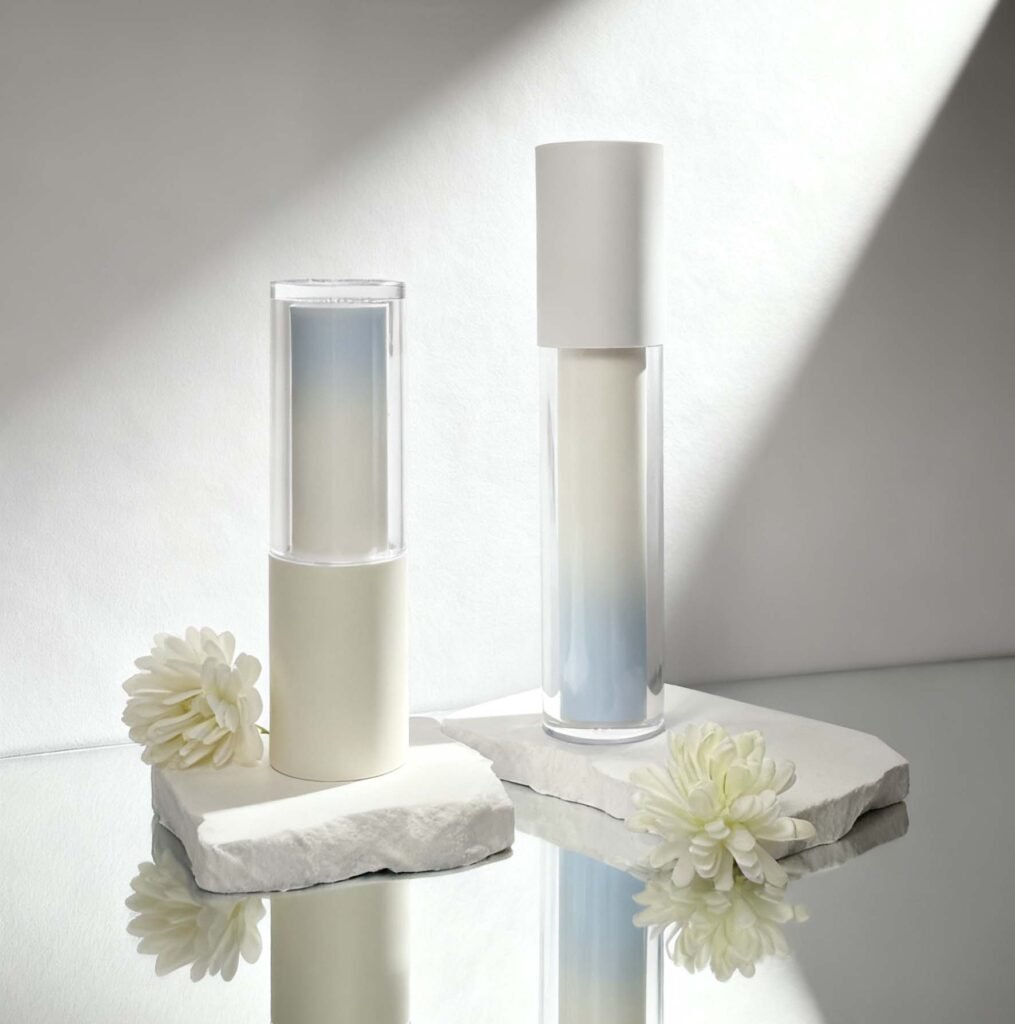 Refillable airless pump bottle packaging with replaceable inner cartridge for skincare