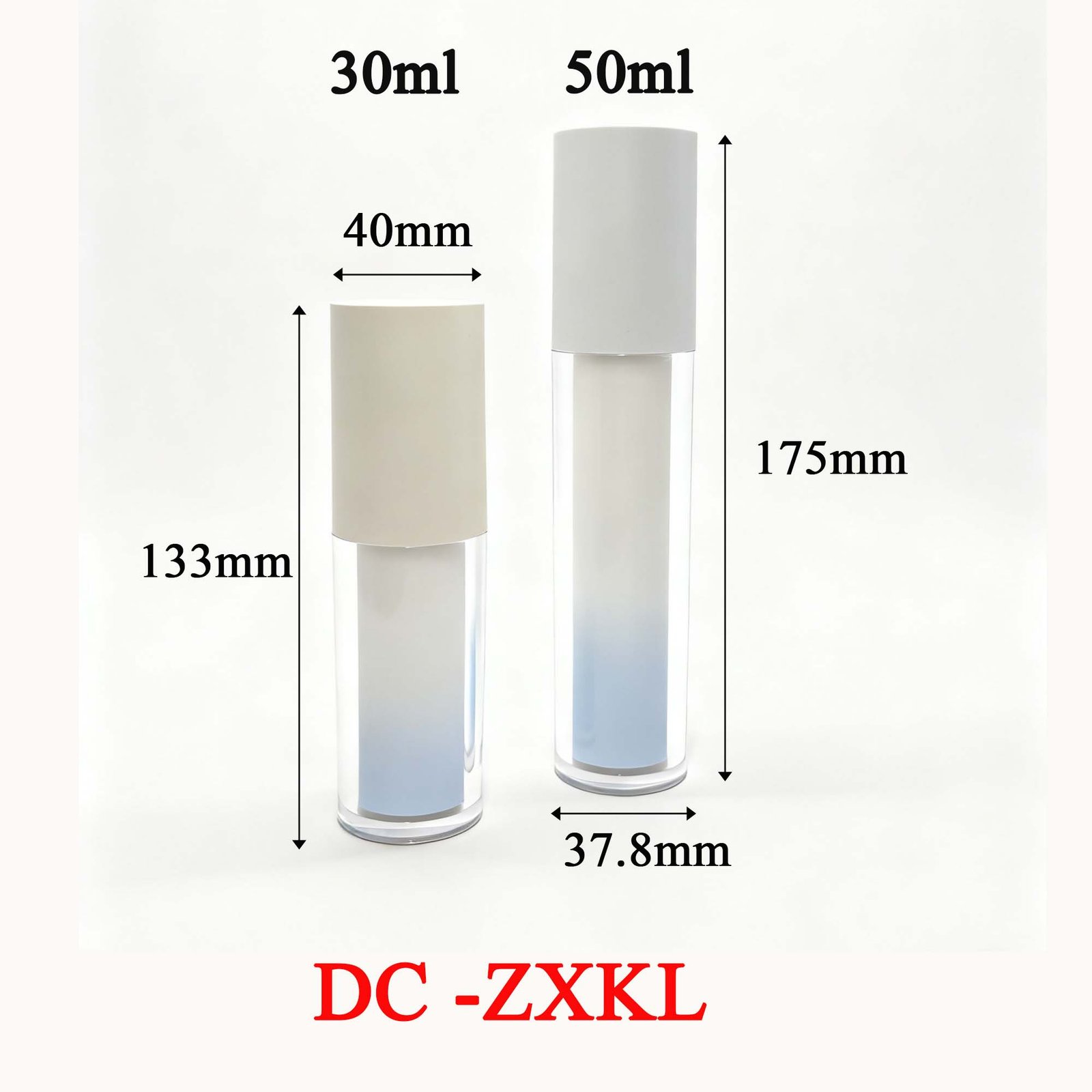 Refillable airless pump bottle packaging nozzle tip detail