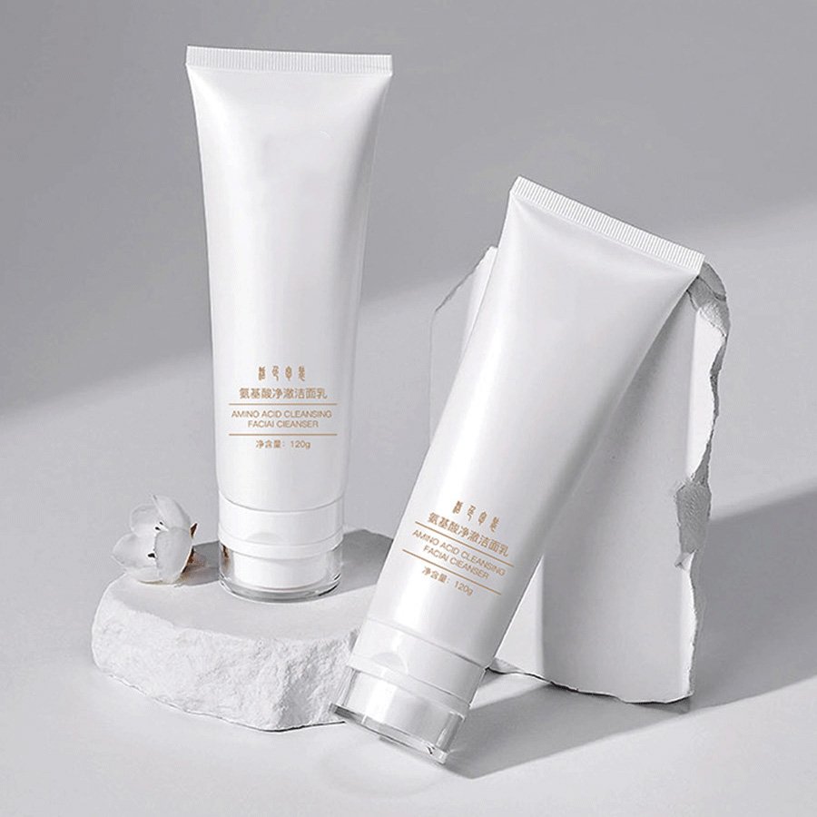 Round plastic cosmetic tube packaging for skincare and personal care products