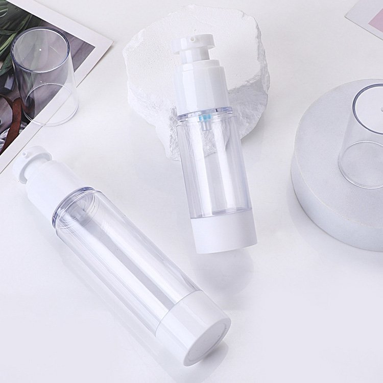 Small size airless pump bottle packaging for travel skincare products