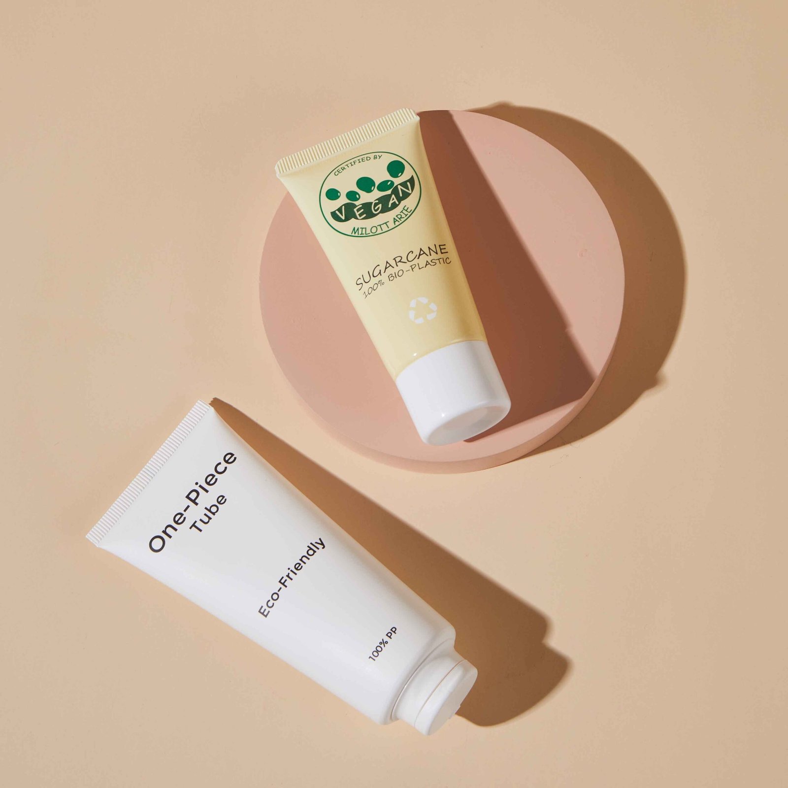 Sugarcane cosmetics tube eco-friendly label