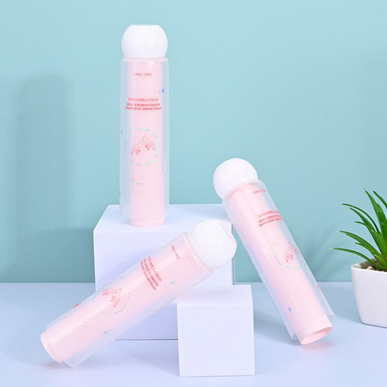 Tube in tube cosmetic packaging with dual layer plastic structure