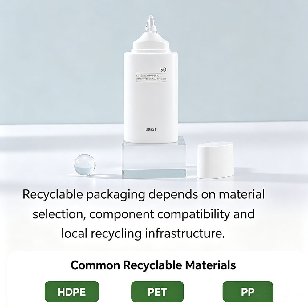 Recyclable packaging depends on material selection, component compatibility and local recycling infrastructure.