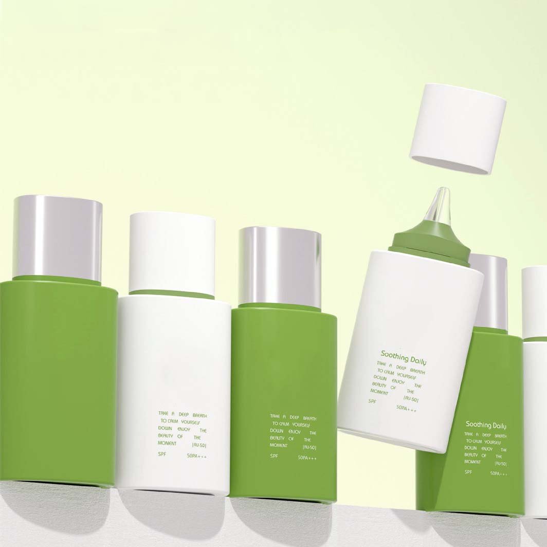 Sustainable sunscreen bottle packaging main product view